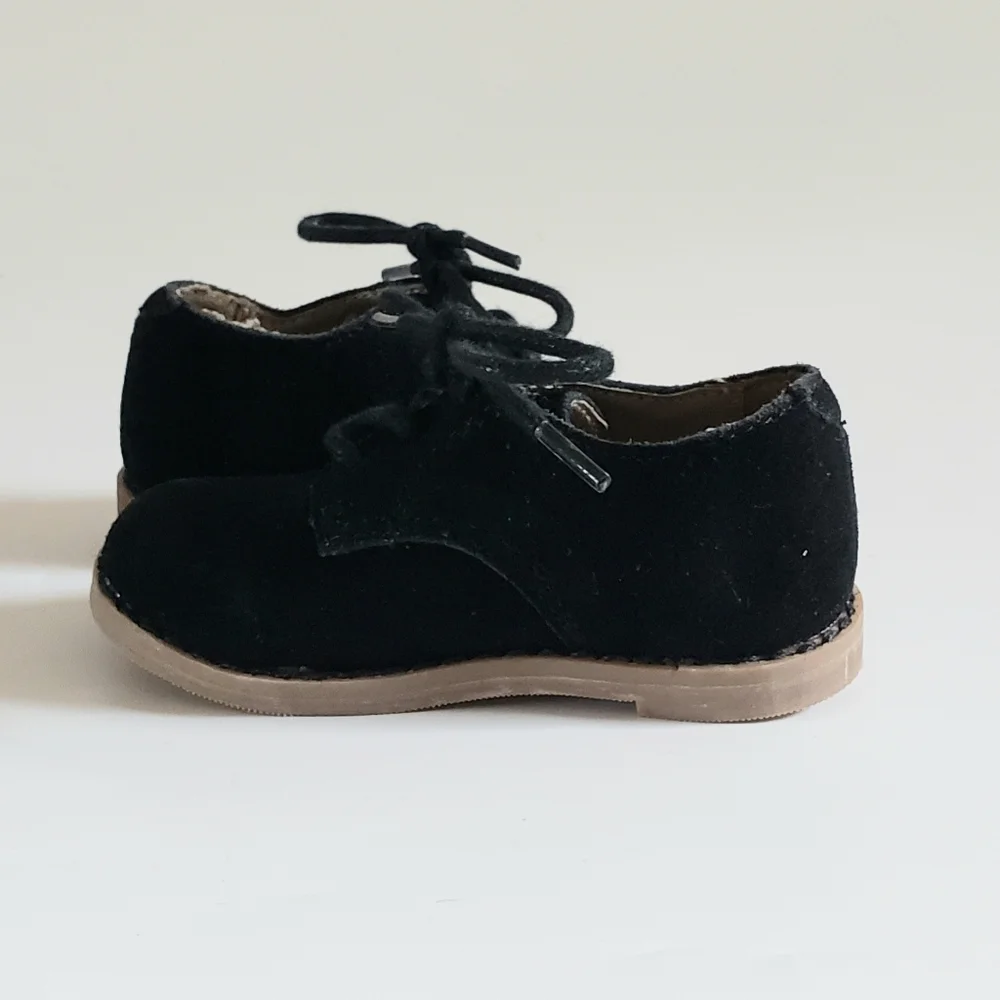 Janie and Jack Black Suede Oxford Shoe Size 4